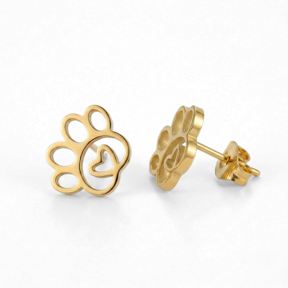Paw Print Silhouette Studs | Earrings