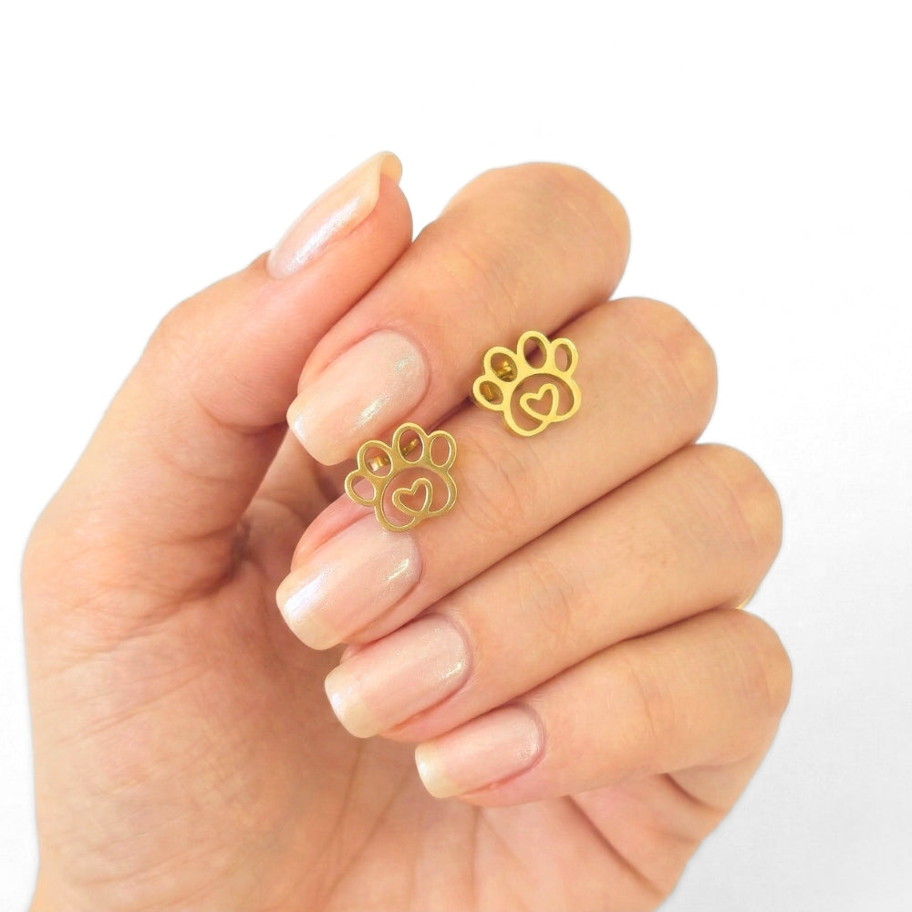 Paw Print Silhouette Studs | Earrings