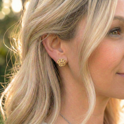 Paw Print Silhouette Studs | Earrings