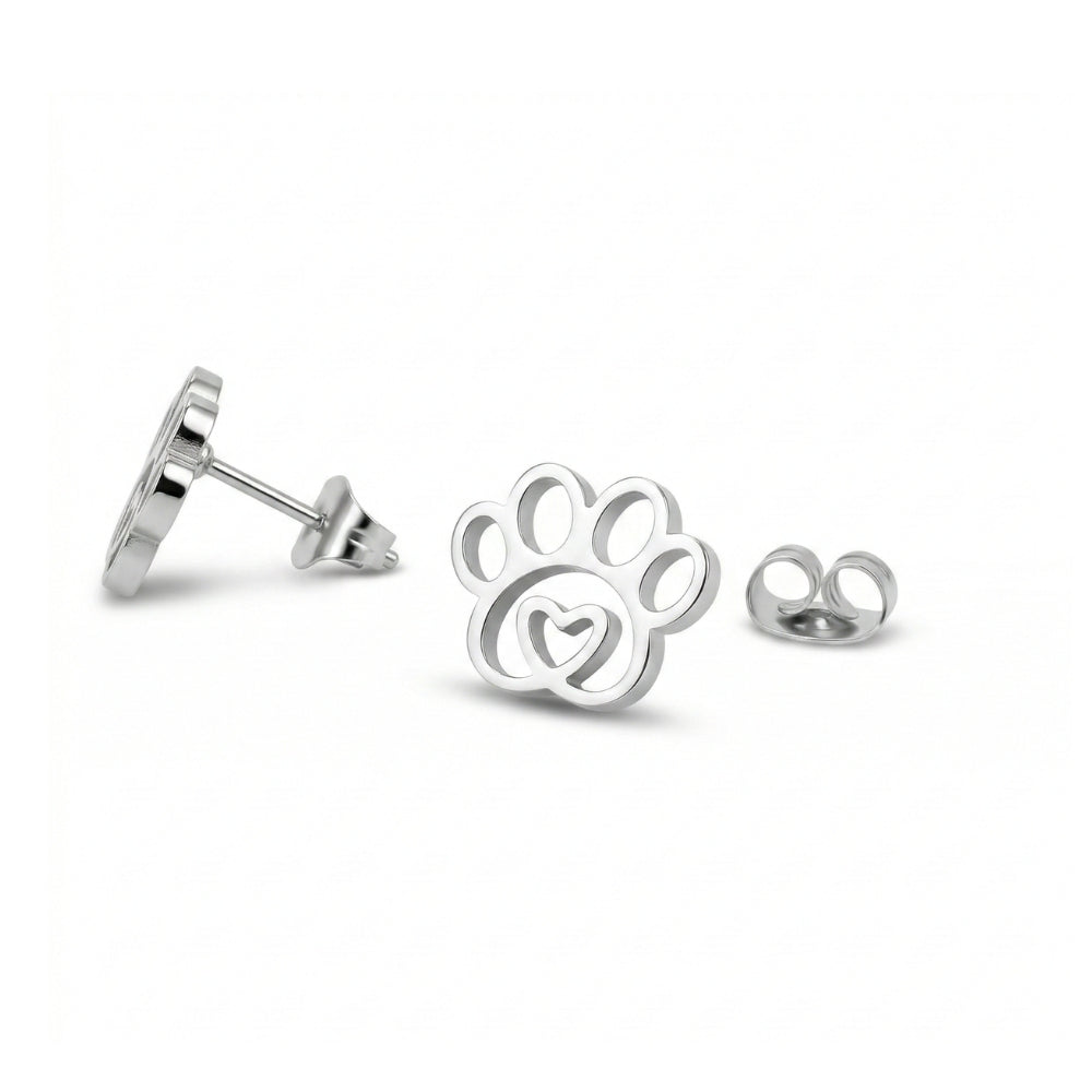 Paw Print Silhouette Studs | Earrings
