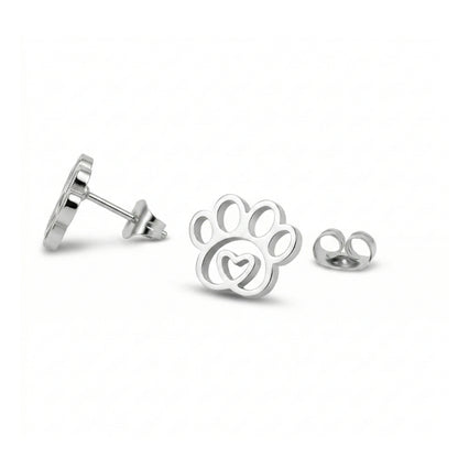 Paw Print Silhouette Studs | Earrings