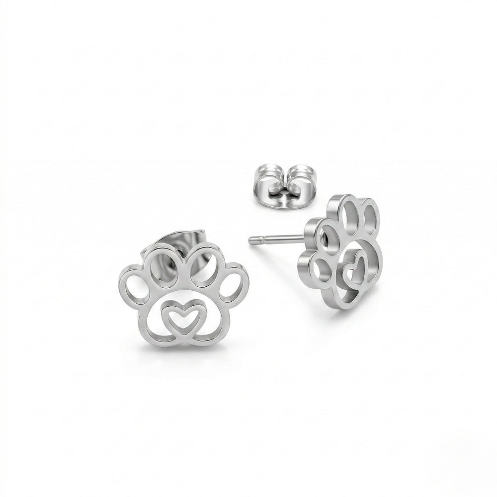 Paw Print Silhouette Studs | Earrings