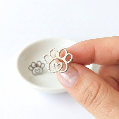 Paw Print Silhouette Studs | Earrings
