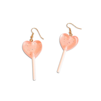 Peach Heart Lollipops | Earrings