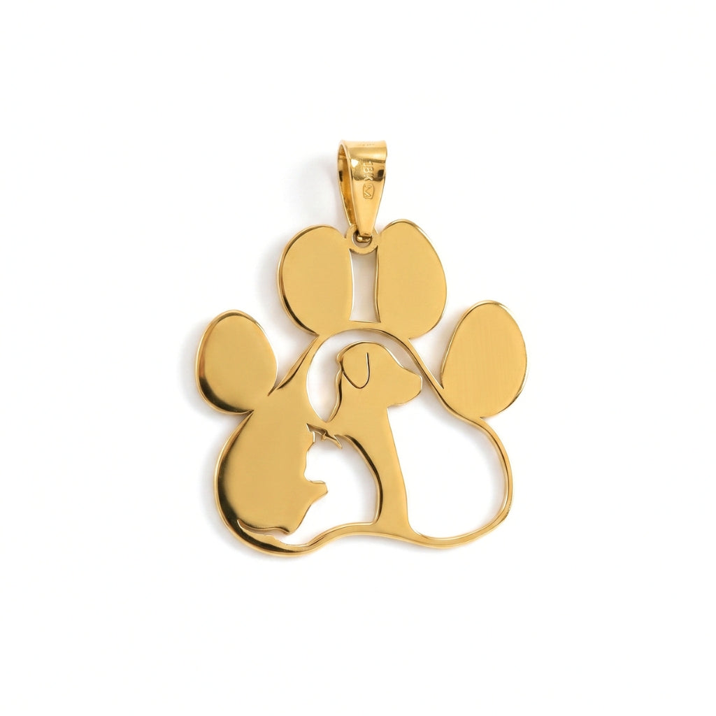 Pet Tribute Steel Pendant [Gold] | Necklace