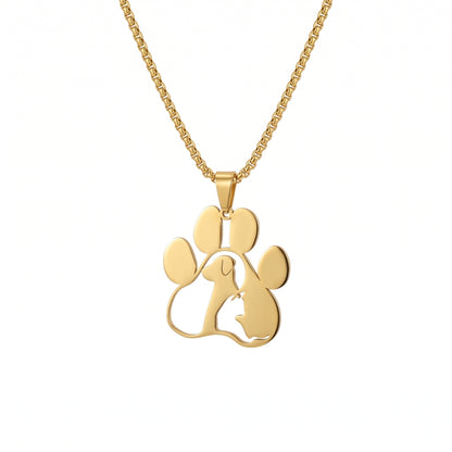 Pet Tribute Steel Pendant [Gold] | Necklace