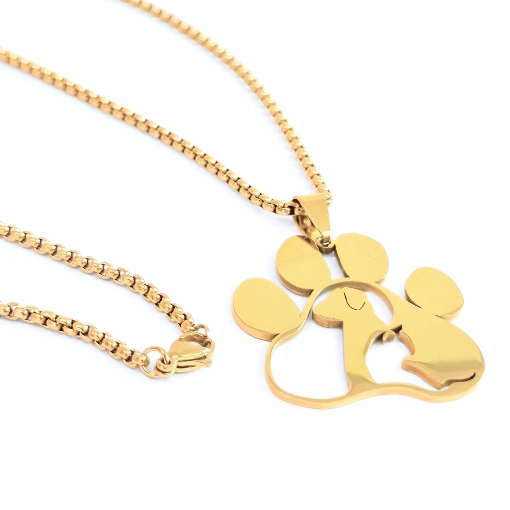 Pet Tribute Steel Pendant [Gold] | Necklace