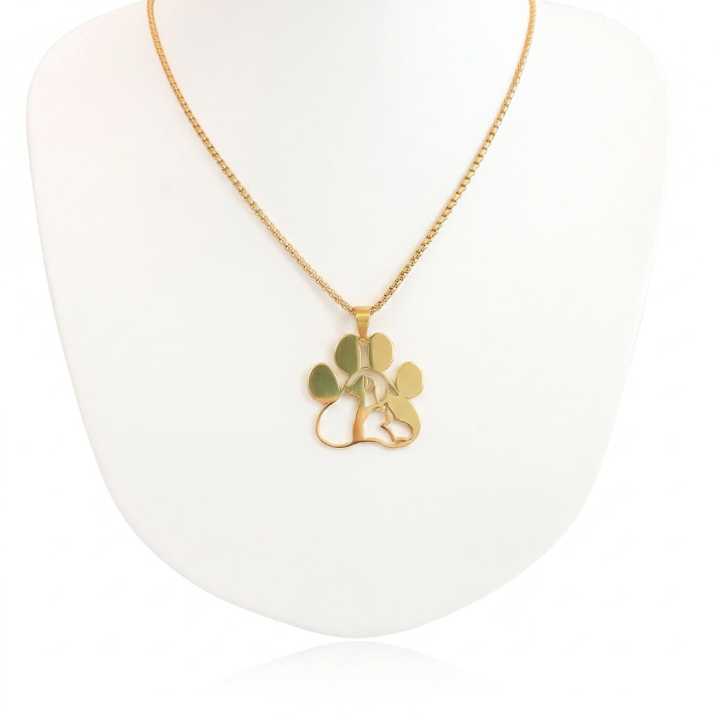 Pet Tribute Steel Pendant [Gold] | Necklace