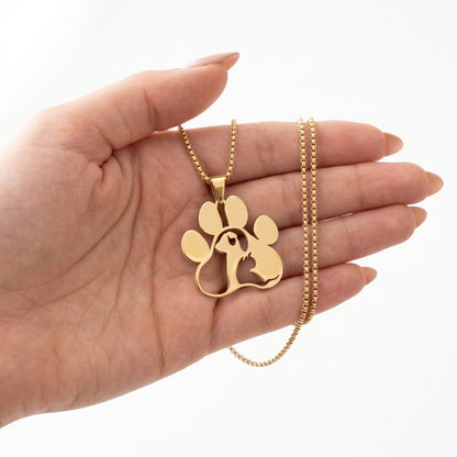 Pet Tribute Steel Pendant [Gold] | Necklace