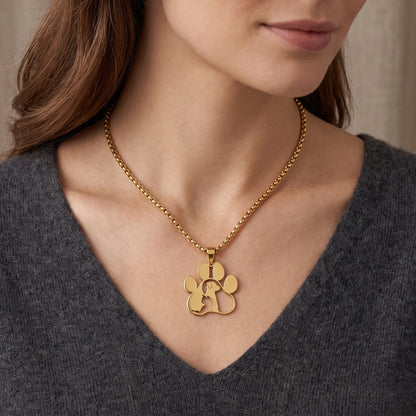 Pet Tribute Steel Pendant [Gold] | Necklace
