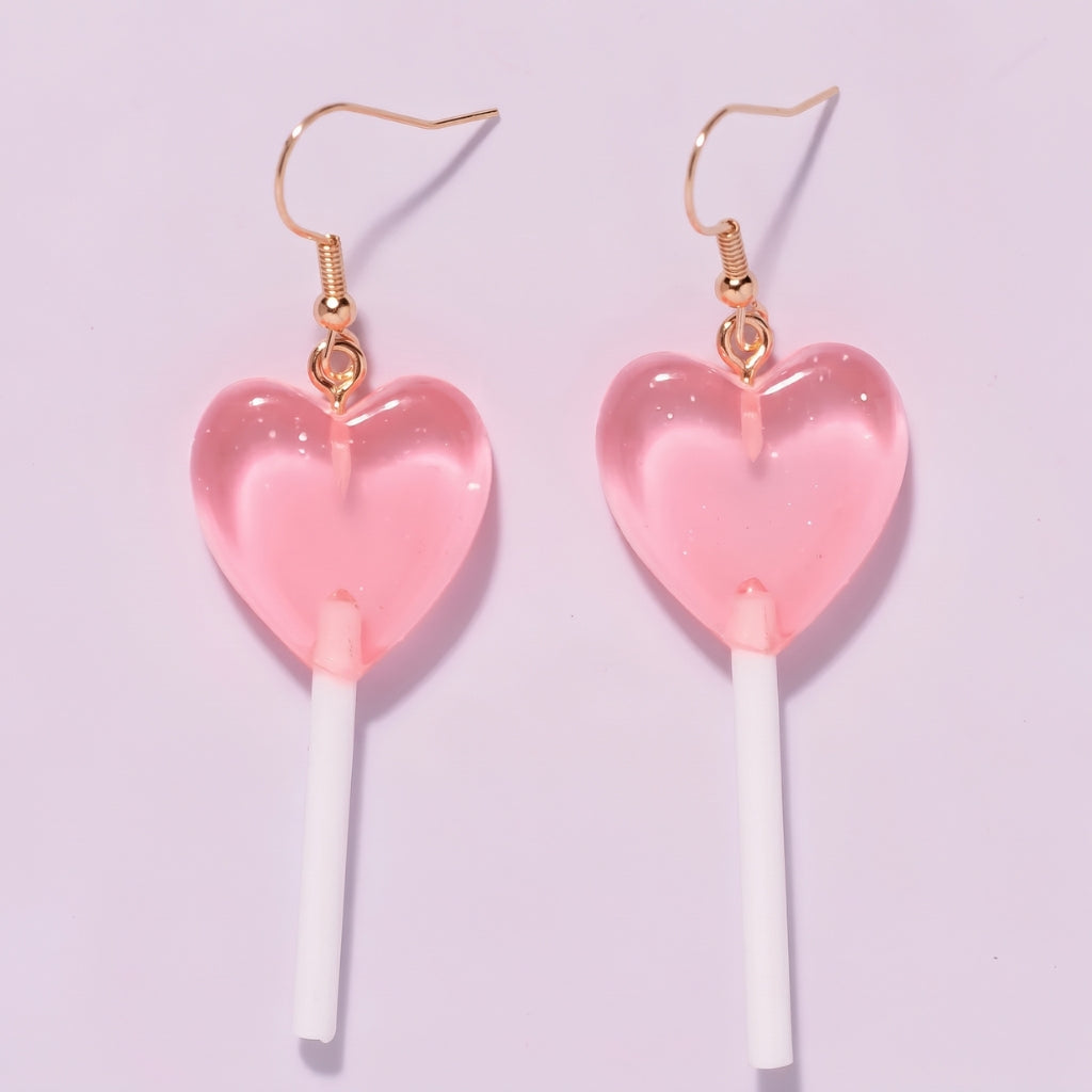Pink Heart Lollipops | Earrings