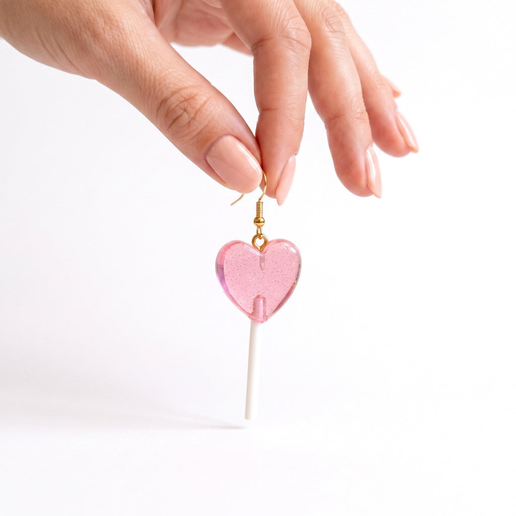 Pink Heart Lollipops | Earrings