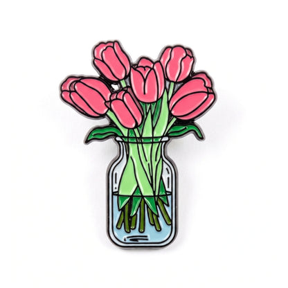 Pink Tulips in a Vase | Collectible Pin