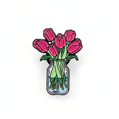 Pink Tulips in a Vase | Collectible Pin
