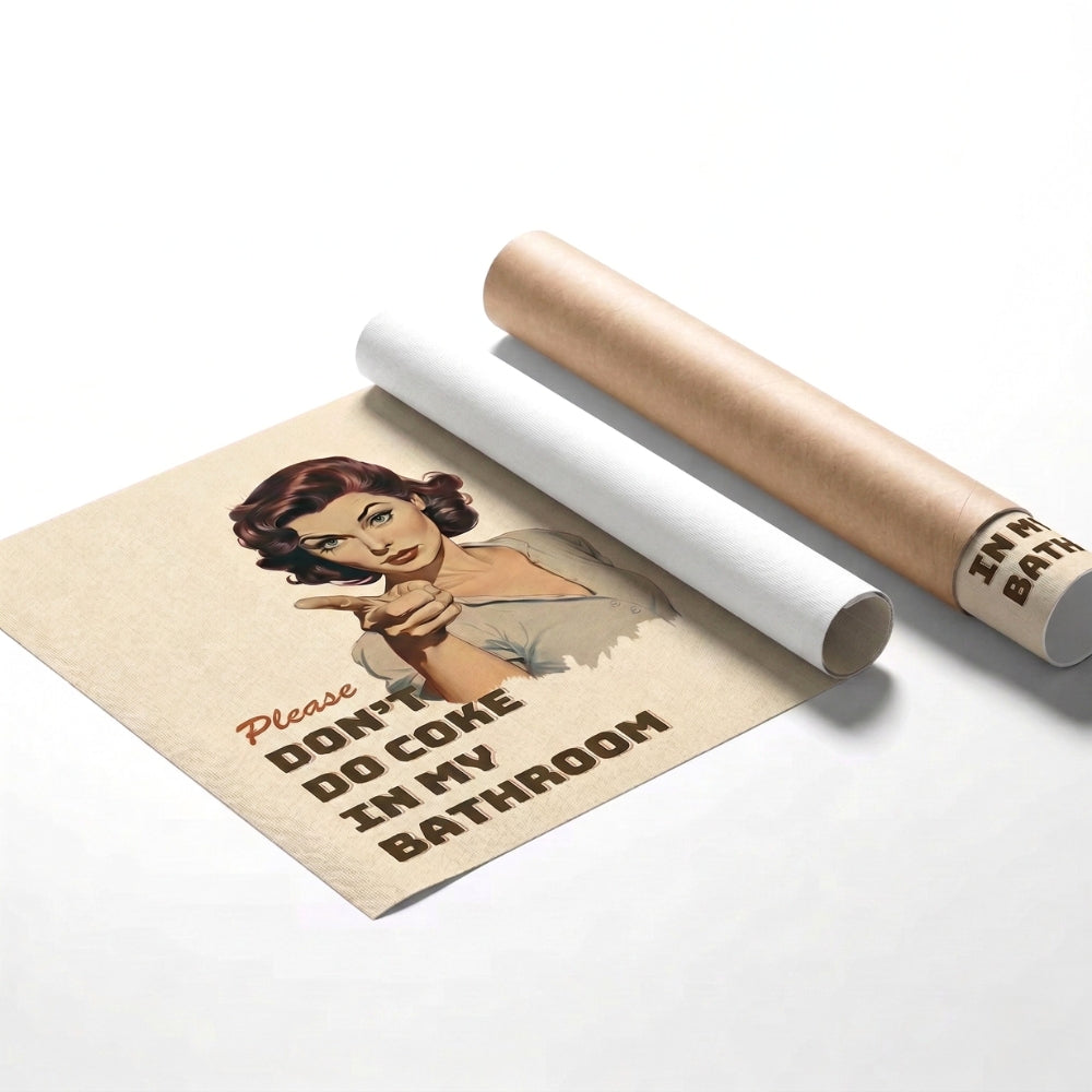 Please Don't Do Coke in My Bathroom | Canvas Art Print