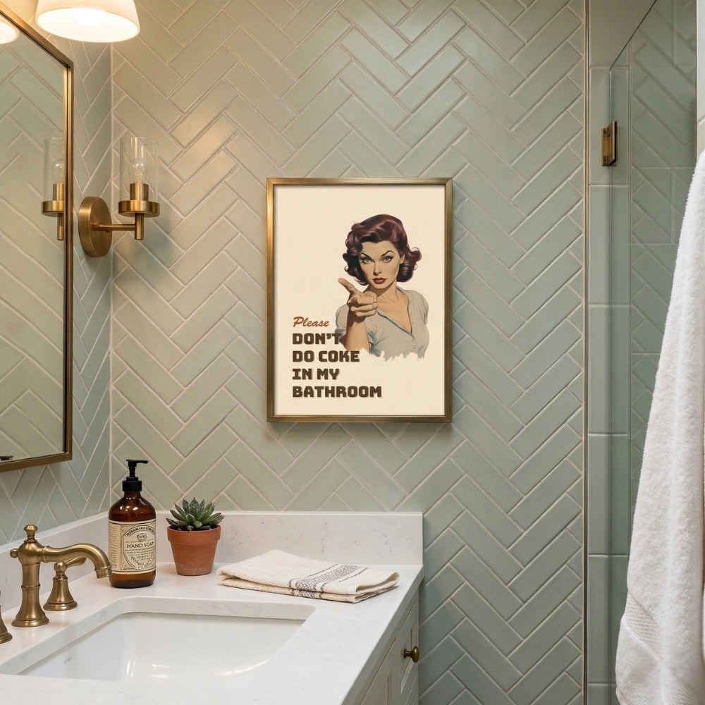 Please Don't Do Coke in My Bathroom | Canvas Art Print