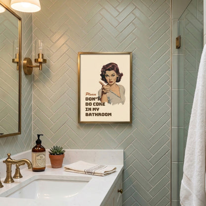 Please Don't Do Coke in My Bathroom | Canvas Art Print