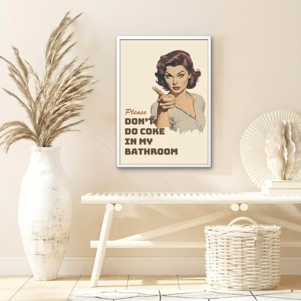 Please Don't Do Coke in My Bathroom | Canvas Art Print
