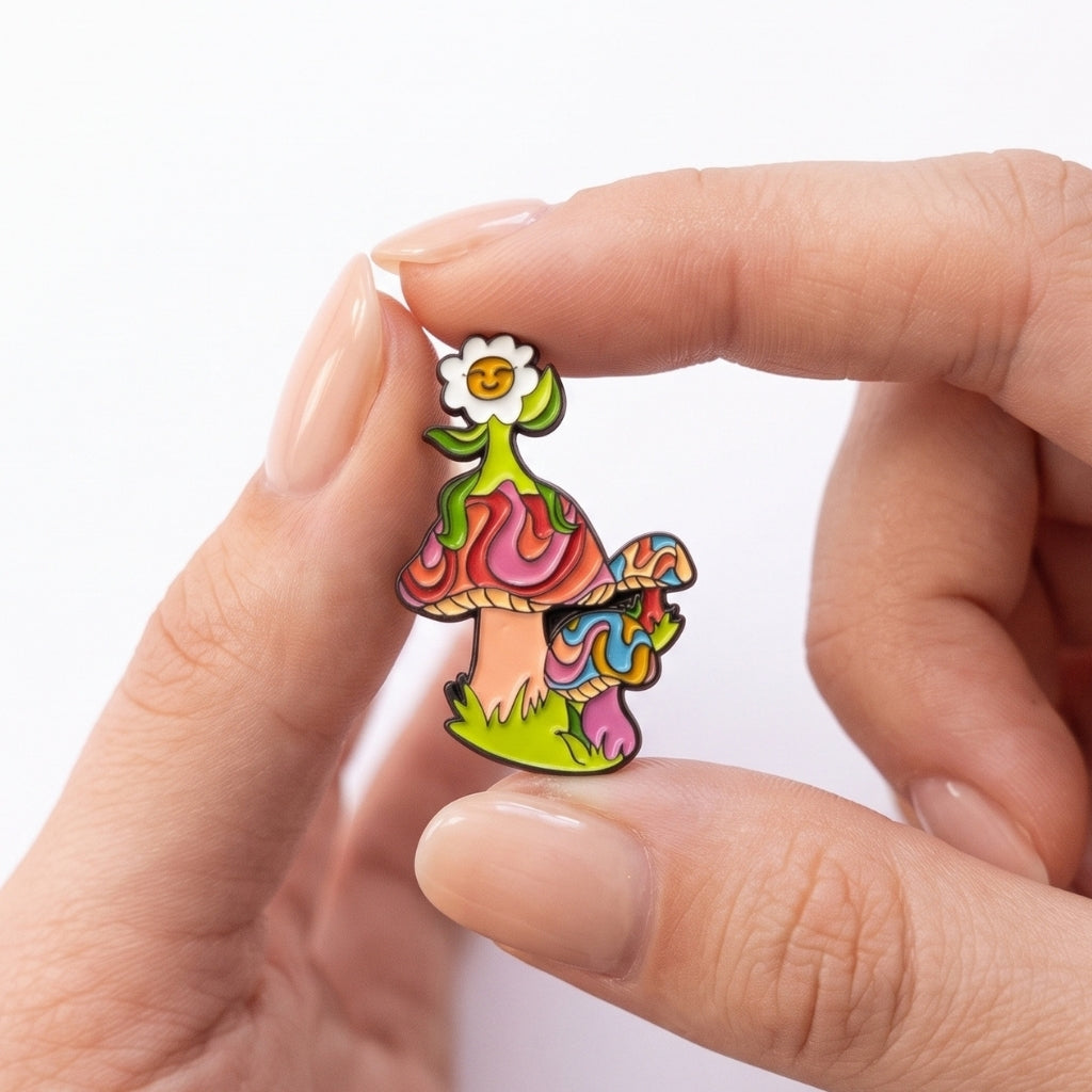 Psychedelic Mushroom Love | Collectible Pin