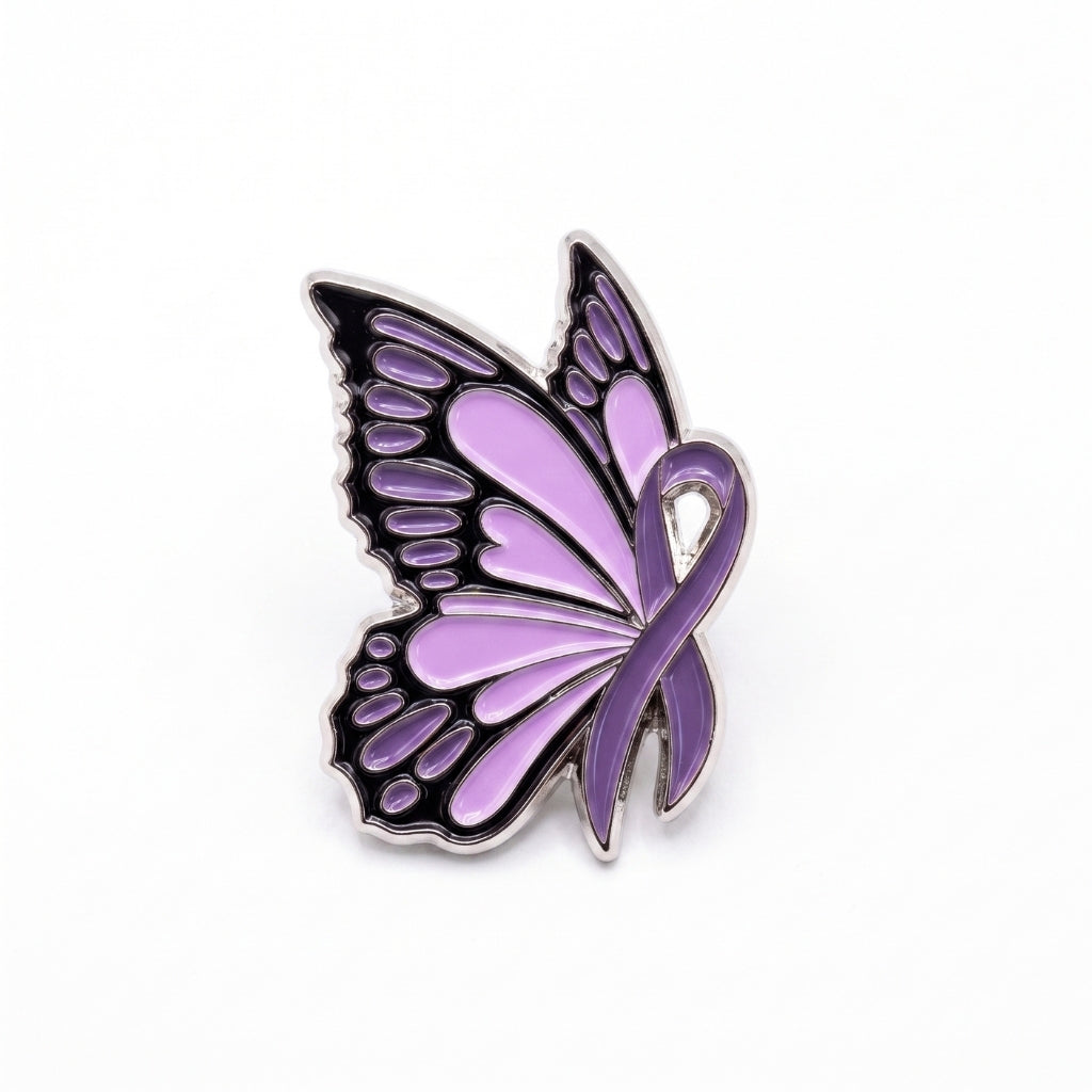 Purple Awareness Ribbon Butterfly | Collectible Pin