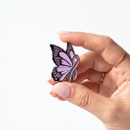 Purple Awareness Ribbon Butterfly | Collectible Pin