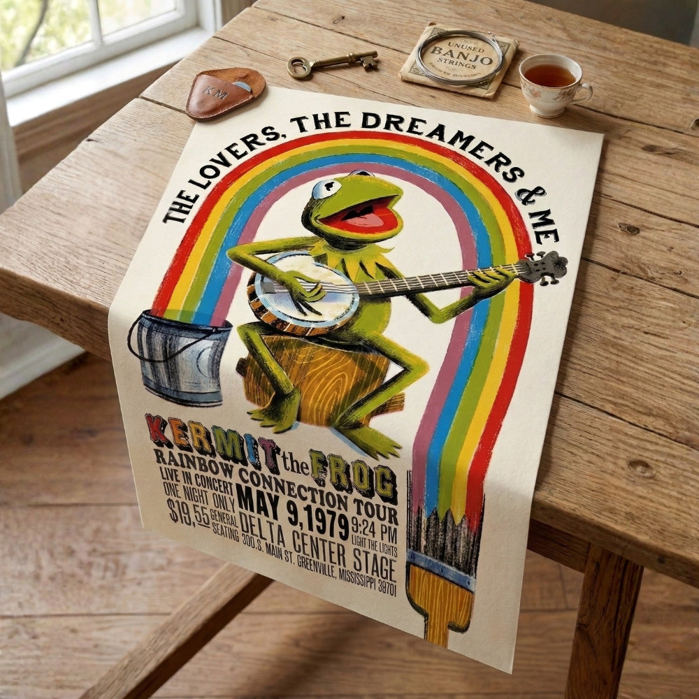 Rainbow Connection Retro Tour Poster | Canvas Art Print