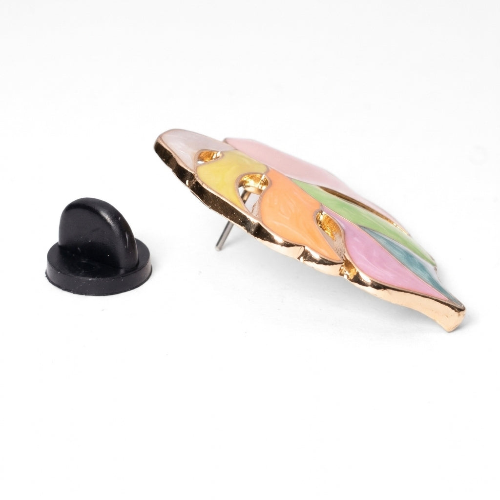 Rainbow Oil Pastel Monstera Leaf | Collectible Pin