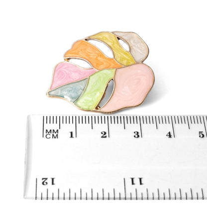 Rainbow Oil Pastel Monstera Leaf | Collectible Pin