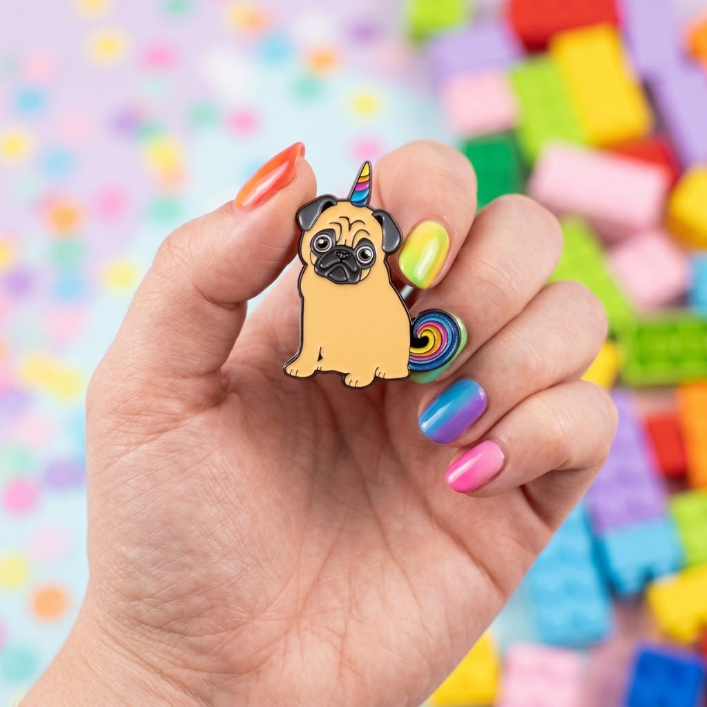 Rainbow Unicorn Pug | Collectible Pin