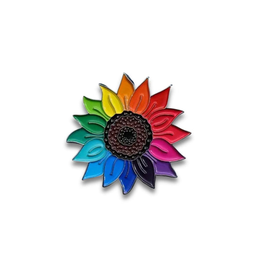Rainbow Sunflower Acrylic Pin