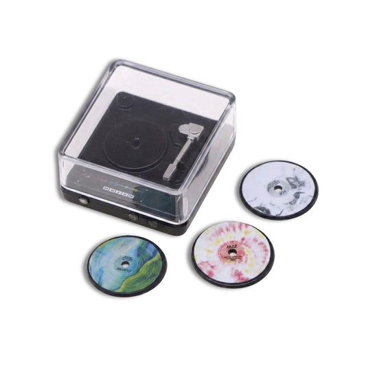 Miniature Record Player Set (1:12) | Dollhouse Furniture