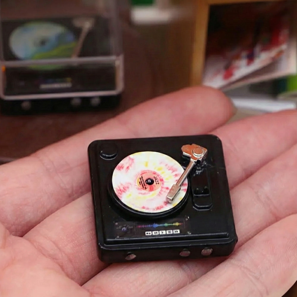 Miniature Record Player Set (1:12) | Dollhouse Furniture