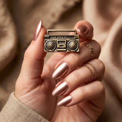Retro Golden Boom Box | Collectible Pin