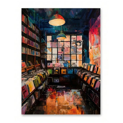 Retro Record Store | Canvas Art Print
