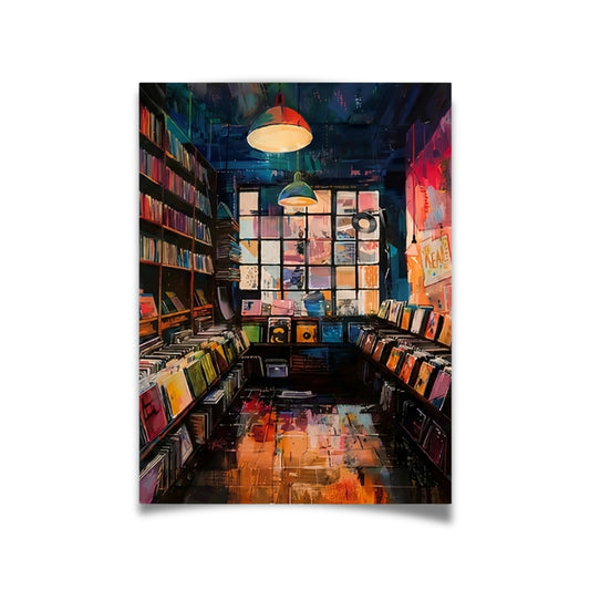 Retro Record Store | Canvas Art Print