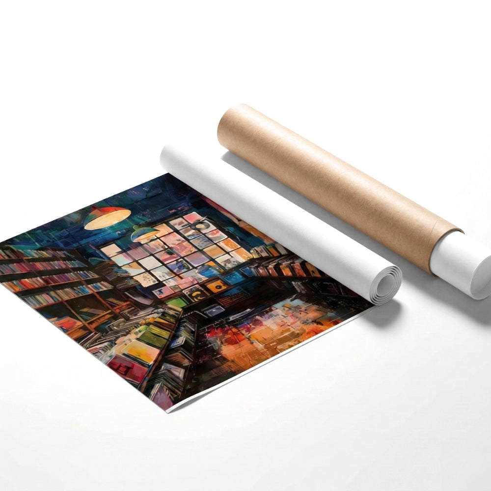 Retro Record Store | Canvas Art Print