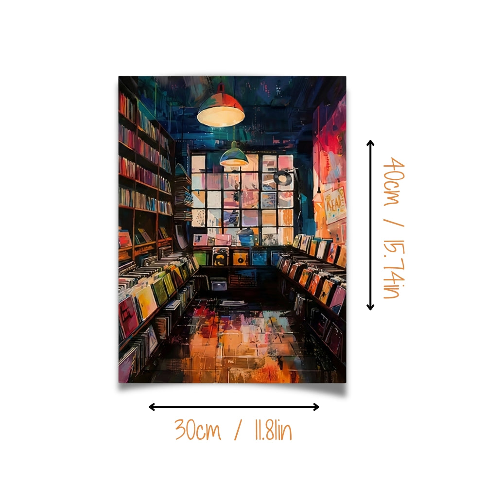 Retro Record Store | Canvas Art Print