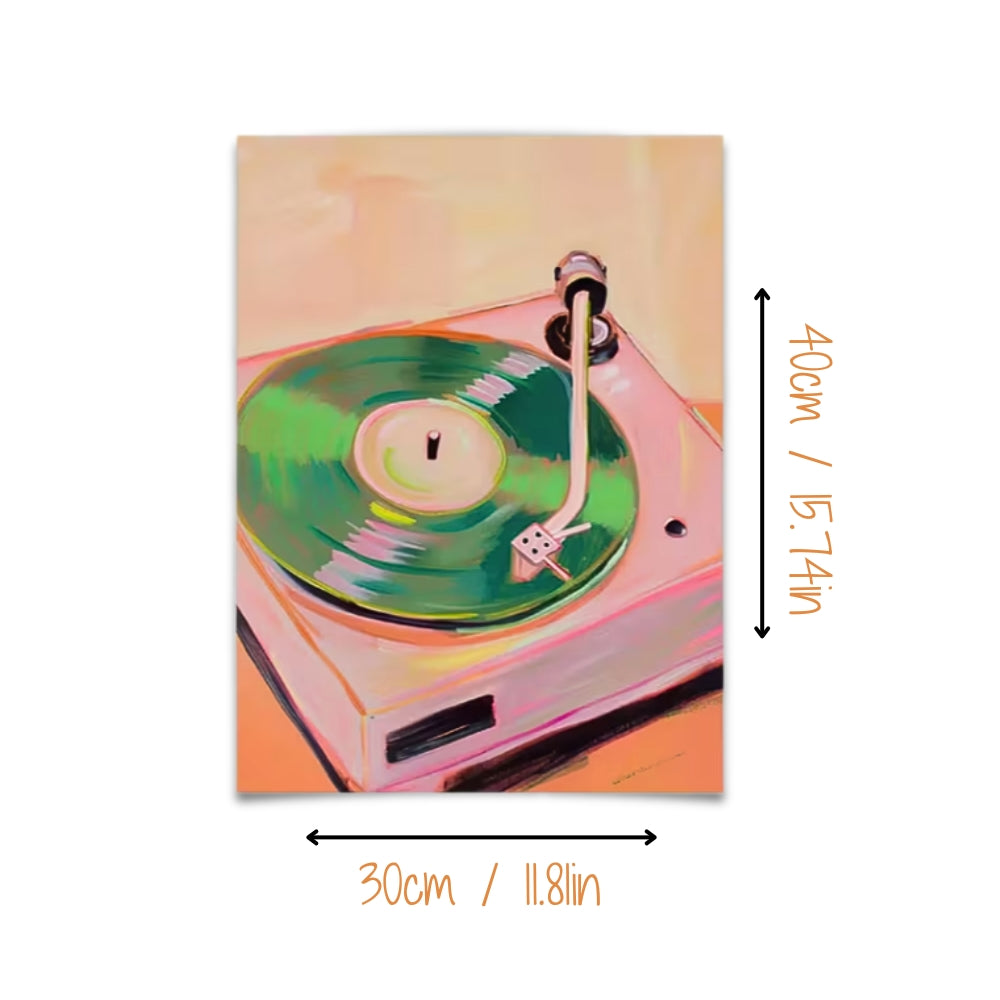 Retro Vinyl in Pink | Canvas Art Print