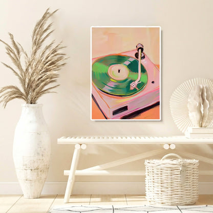 Retro Vinyl in Pink | Canvas Art Print
