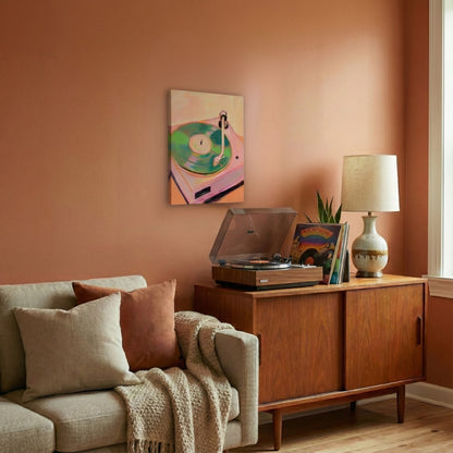 Retro Vinyl in Pink | Canvas Art Print