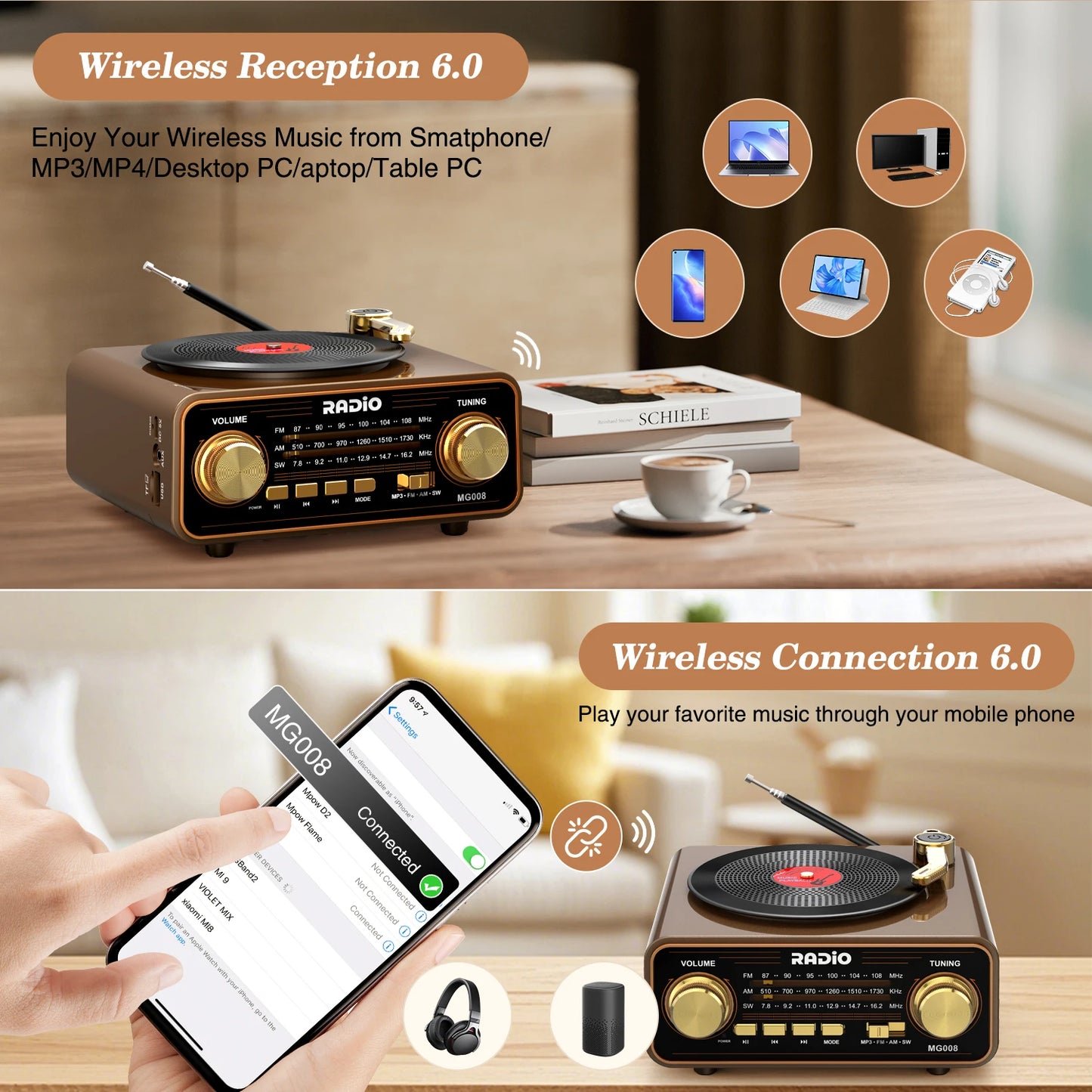 Retro-Style Bluetooth Speaker & Radio