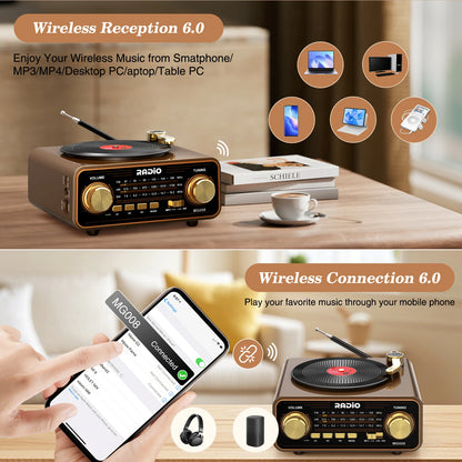 Retro-Style Bluetooth Speaker & Radio