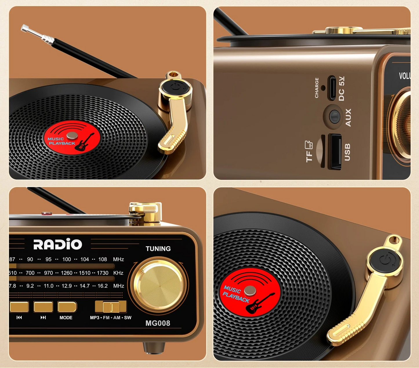 Retro-Style Bluetooth Speaker & Radio