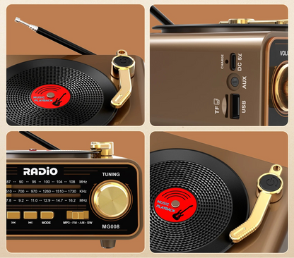Retro-Style Bluetooth Speaker & Radio