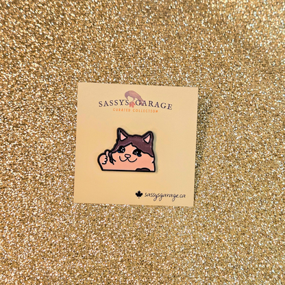 Doing Great! Sad Cat Thumbs Up Meme | Collectible Pin