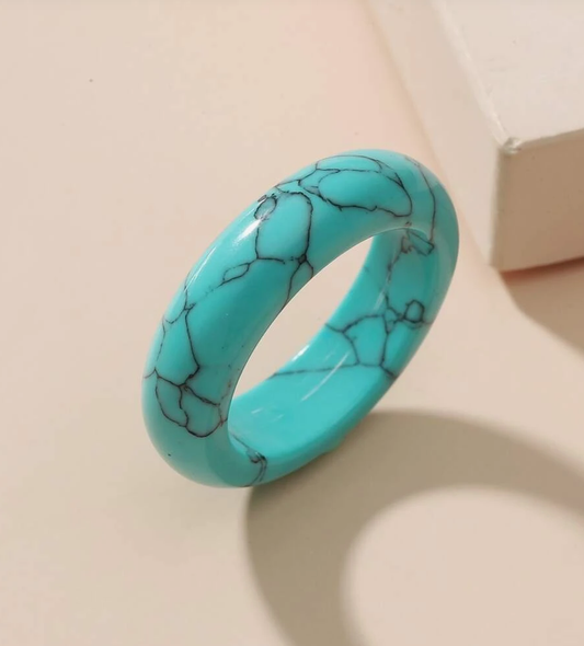 Natural Turquoise Stone Ring | Size 8