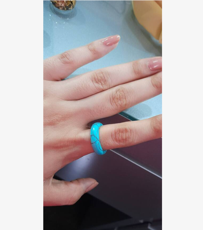 Natural Turquoise Stone Ring | Size 8
