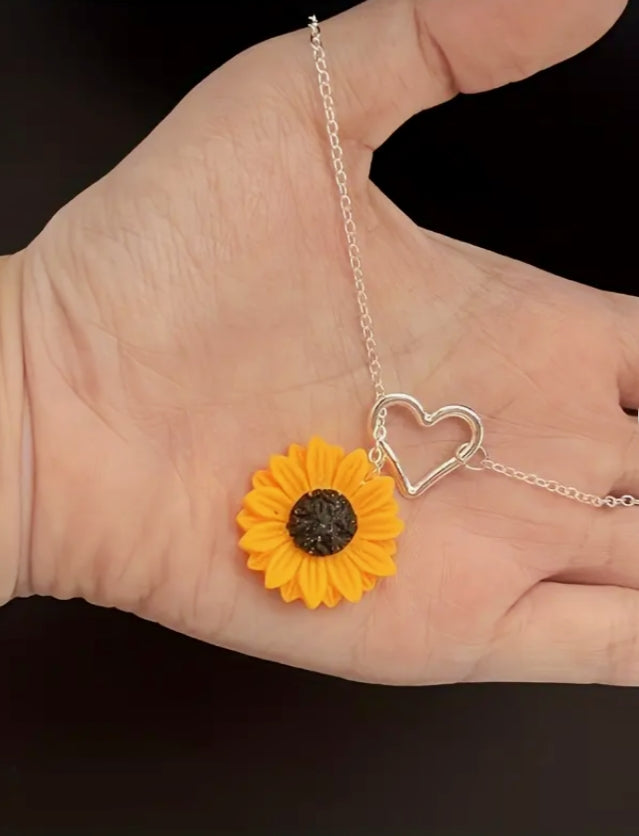 Sunflower Love Lariat Necklace