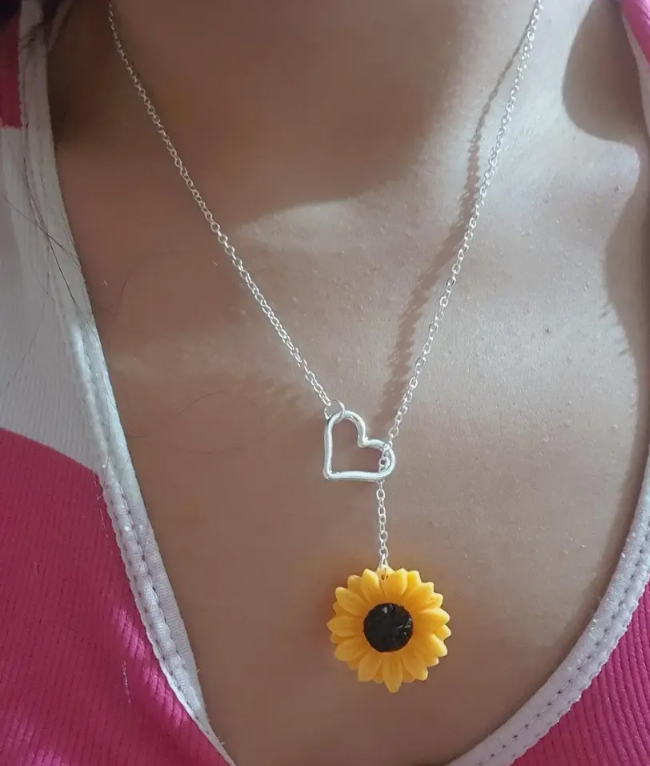 Sunflower Love Lariat Necklace