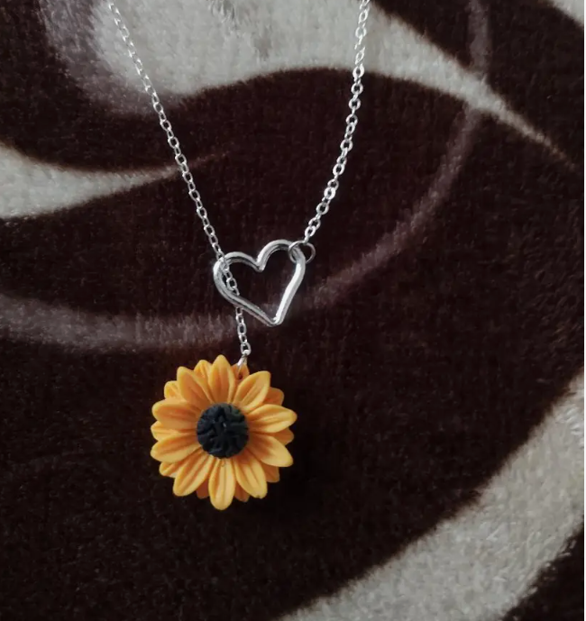 Sunflower Love Lariat Necklace